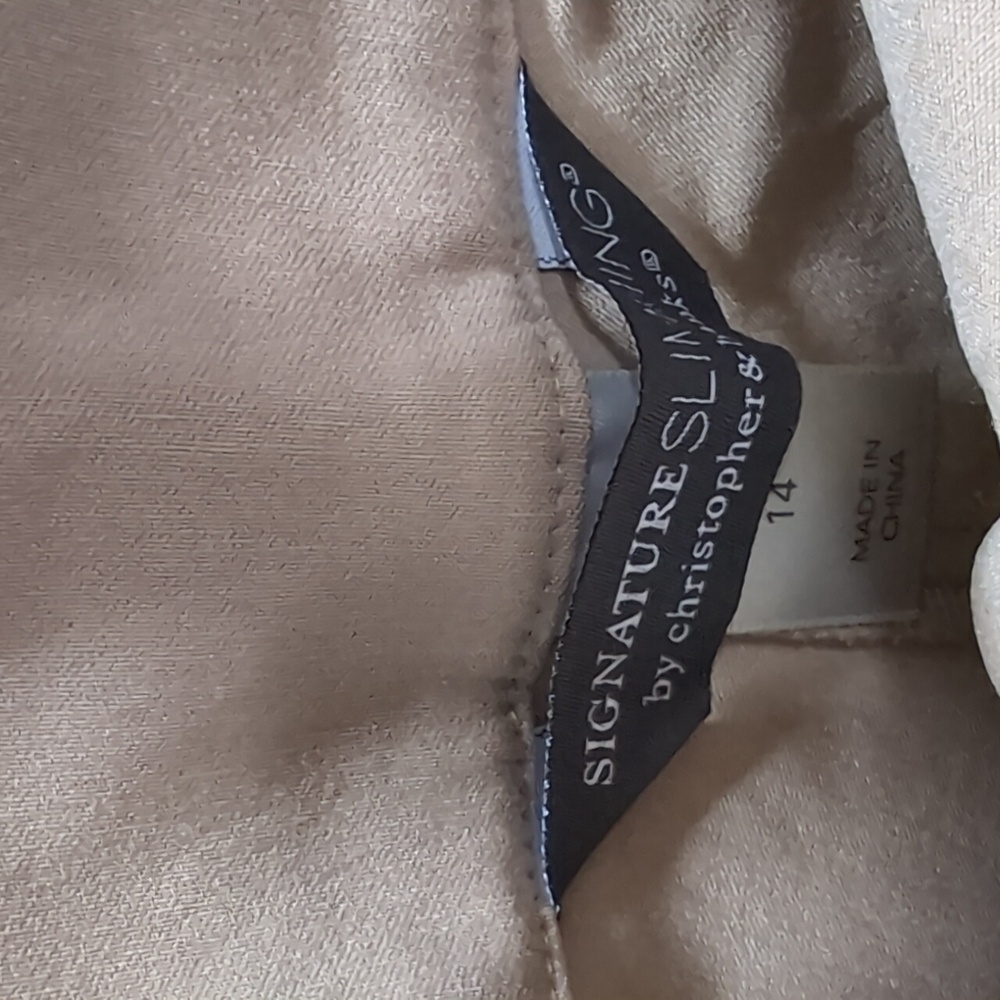 CHRISTOPHER & BANKS TAN PANTS 14 - Picture 6 of 9